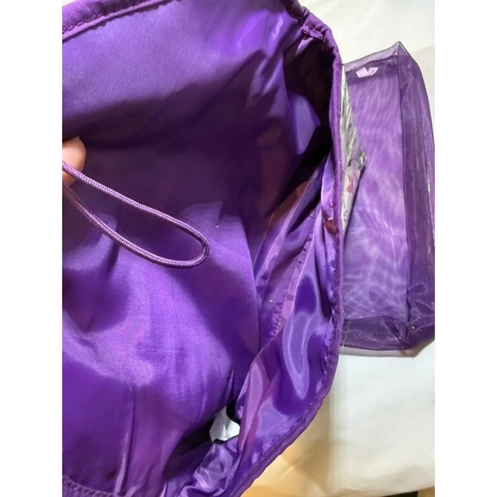 Crabtree & Evelyn Floral Garden Travel Toiletry Bag Purple Interior Mesh Pouch